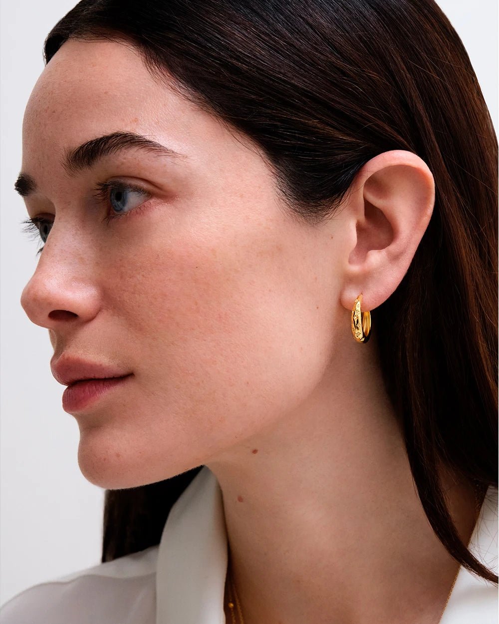 Astley Clarke Gold Vermeil Celestial Tiny Star White Sapphire Hoop Earrings - MococoAstley Clarke52003YNOEOSEarrings