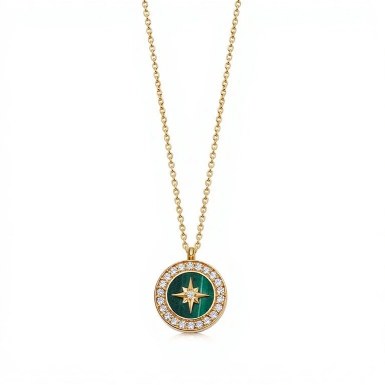Astley Clarke Gold Vermeil Polaris Malachite Locket Necklace - MococoAstley Clarke50035YDGNOSNecklaces