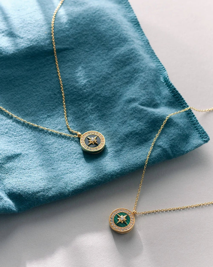 Astley Clarke Gold Vermeil Polaris Malachite Locket Necklace - MococoAstley Clarke50035YWTNOSNecklaces