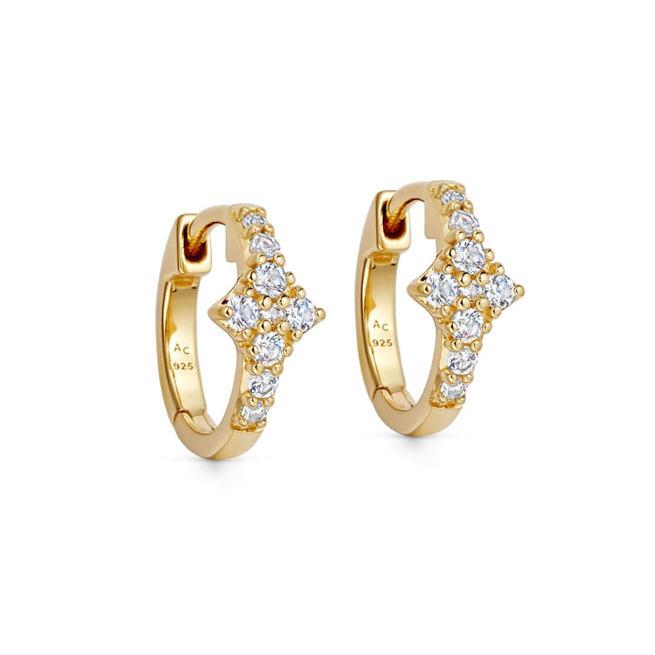 Astley Clarke Luna Light Huggie Hoop Earrings - Gold Vermeil &amp; White Sapphires - MococoAstley Clarke57048YNOEOSEarrings