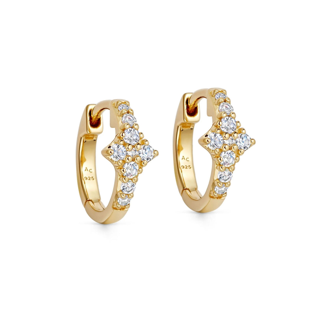 Astley Clarke Luna Light Huggie Hoop Earrings - Gold Vermeil & White Sapphires - MococoAstley Clarke57048YNOEOSEarrings