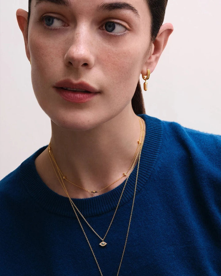 Astley Clarke Mini Evil Eye Pendant Necklace - Gold Vermeil &amp; White Sapphire Pavé - MococoAstley Clarke39035YNON16Necklaces