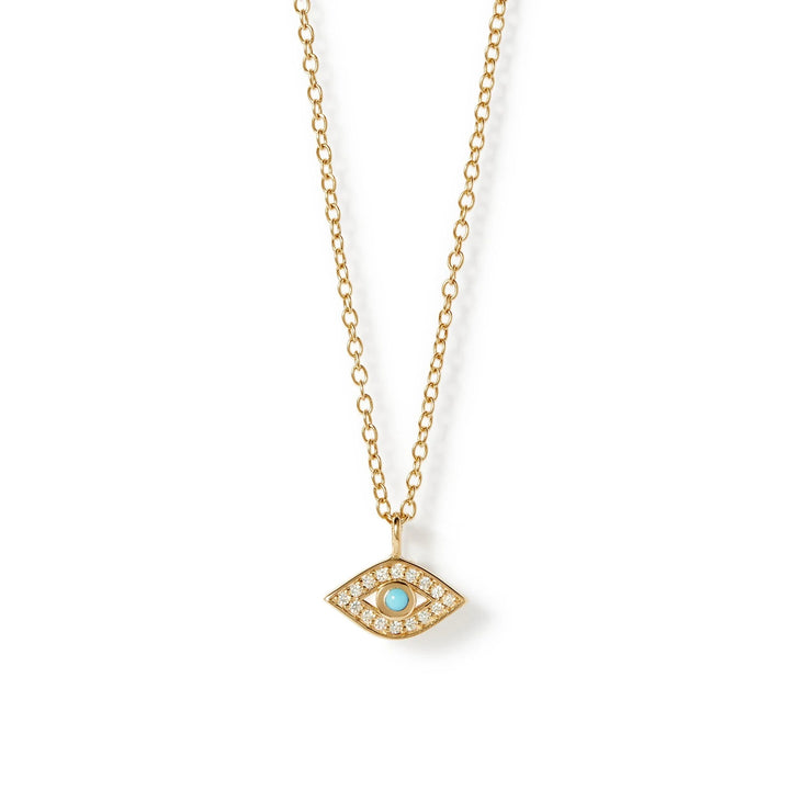 Astley Clarke Mini Evil Eye Pendant Necklace - Gold Vermeil & White Sapphire Pavé - MococoAstley Clarke39035YNON16Necklace