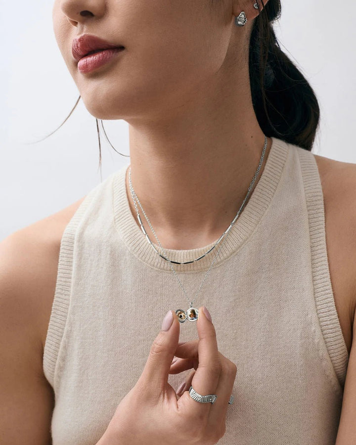 Astley Clarke Mini Star Locket Necklace - Personalized Sterling Silver or Gold Vermeil - MococoAstley Clarke60200SNONOSNecklace