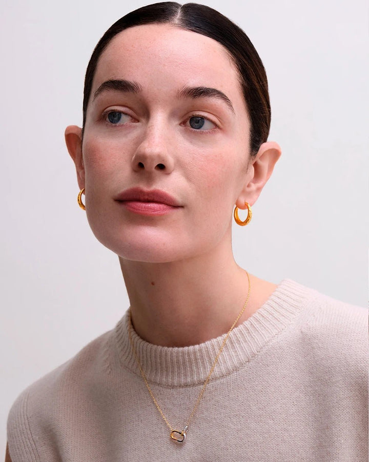 Astley Clarke Silver and Gold Mixed Metal Aurora Interlinking Hoop Necklace - MococoAstley Clarke58047MMUNOSNecklaces
