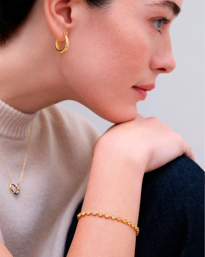 Astley Clarke Silver and Gold Mixed Metal Aurora Interlinking Hoop Necklace - MococoAstley Clarke58047MMUNOSNecklaces