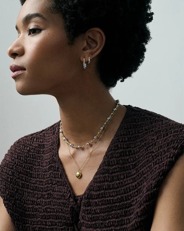 Astley Clarke Silver and Gold Mixed Metal Aurora U - Shape Hoop Earrings - MococoAstley Clarke56155MMUEOSEarrings