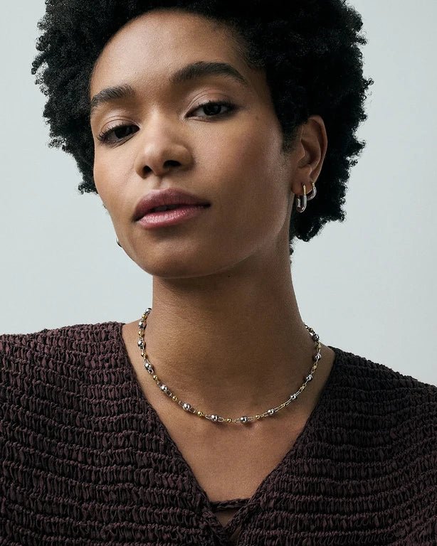 Astley Clarke Silver and Gold Mixed Metal Aurora U - Shape Hoop Earrings - MococoAstley Clarke56155MMUEOSEarrings