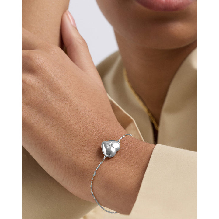 Astley Clarke Silver Biography Heart Locket Bracelet image 1