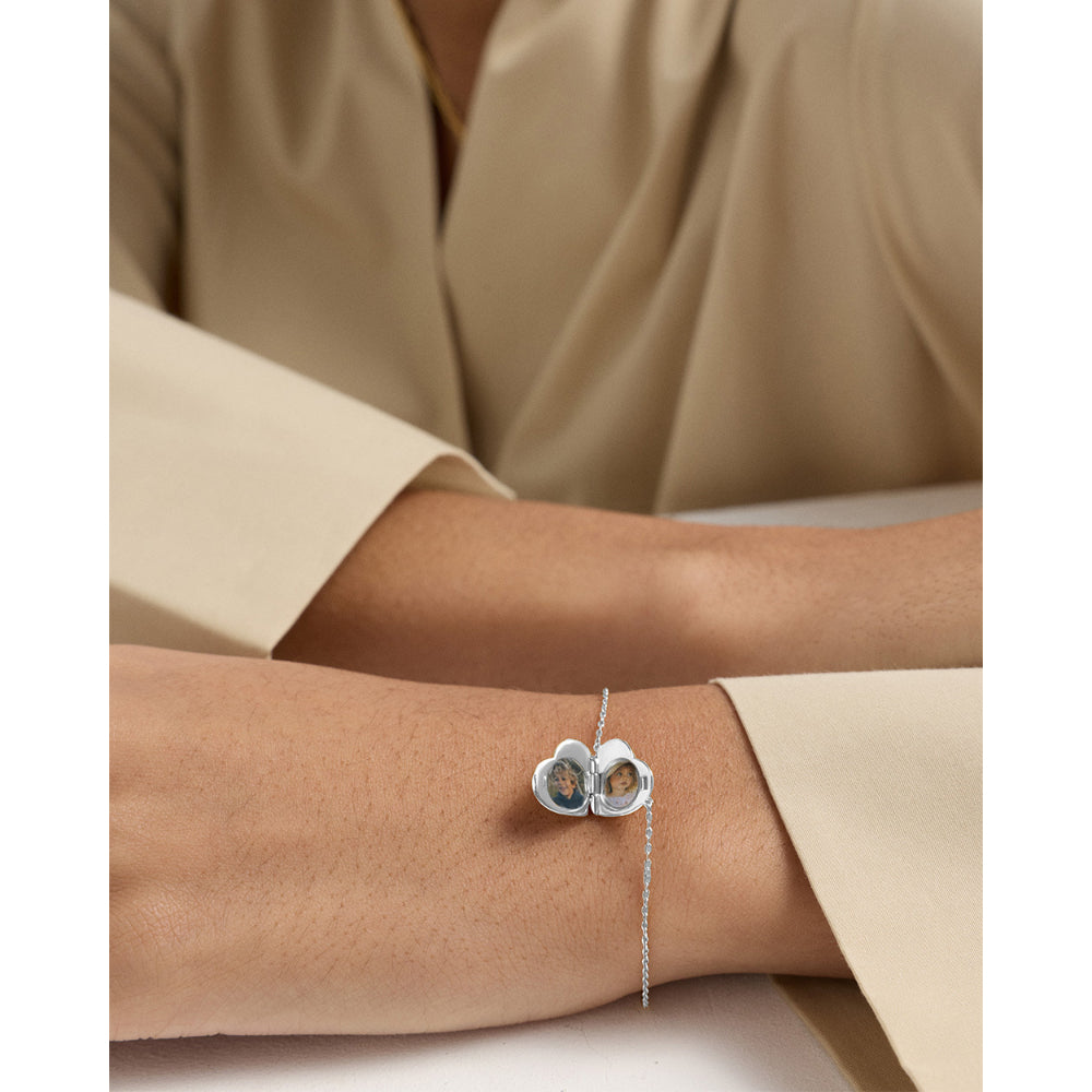 Astley Clarke Silver Biography Heart Locket Bracelet image 2