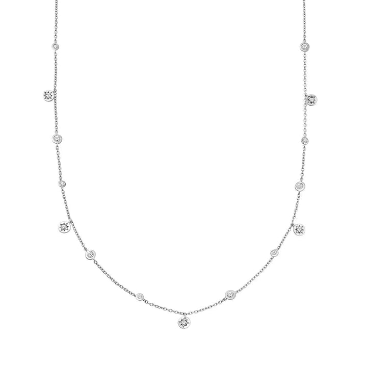Astley Clarke Silver Celestial Station Necklace with White Sapphire - MococoAstley Clarke50037SNONOSNecklaces
