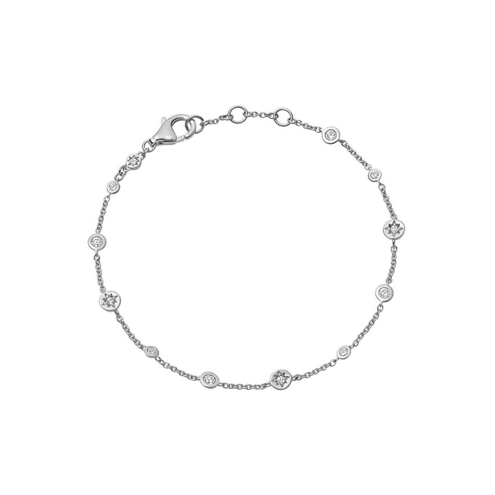 Astley Clarke Silver Polaris North Star White Sapphire Station Bracelet image