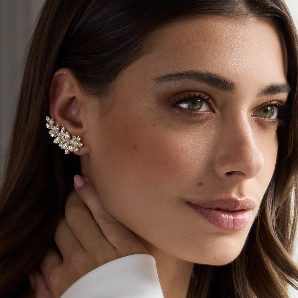 Caroline Svedbom Silver Stay Together Crystal Earrings