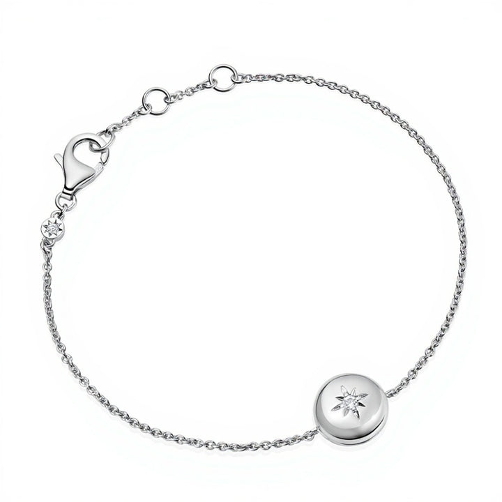 Astley Clarke Personalized 925 Mini Locket Bracelet with White Sapphire