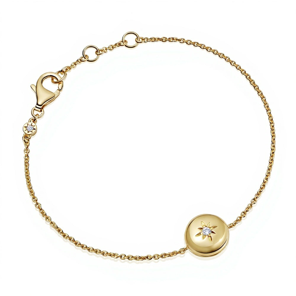 Astley Clarke Personalized 925 Mini Locket Bracelet with White Sapphire