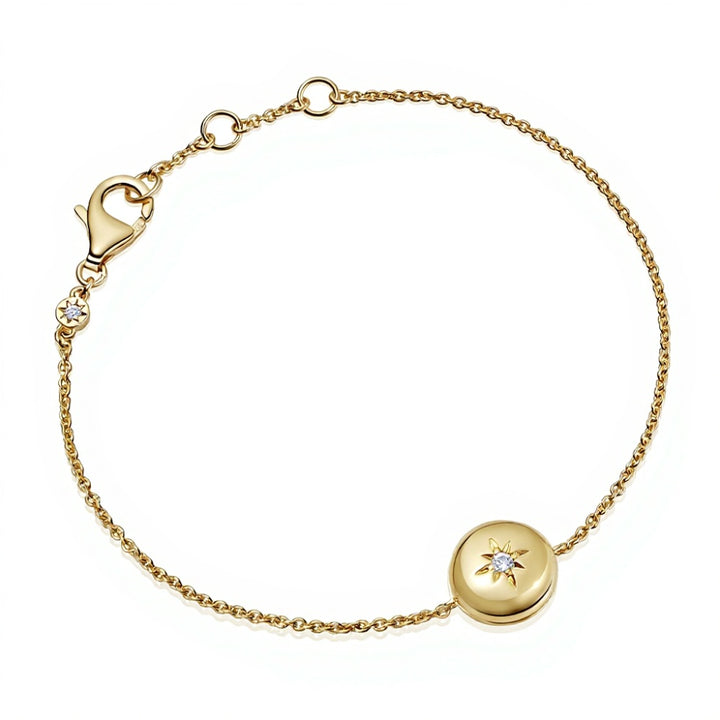 Astley Clarke Personalized 925 Mini Locket Bracelet with White Sapphire