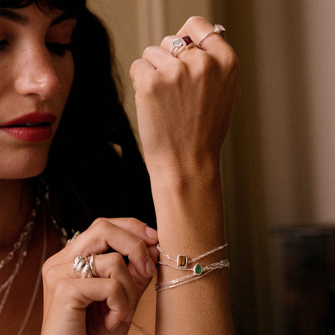 Personalised Sterling Silver Birthstone Charm Bracelet - Elegant & Meaningful Gemstone Jewellery