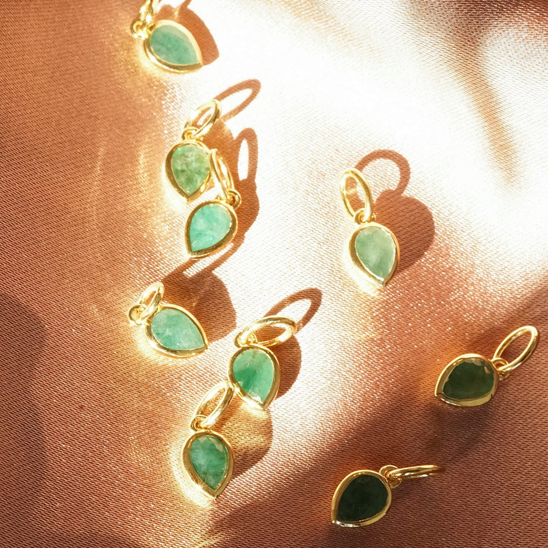 Dainty 18ct Gold Plate Birthstone Charm Necklace - Personalised Gemstone Jewellery Gift