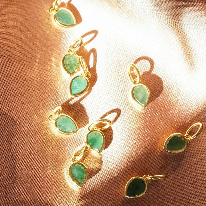 Dainty 18ct Gold Plate Birthstone Charm Necklace - Personalised Gemstone Jewellery Gift