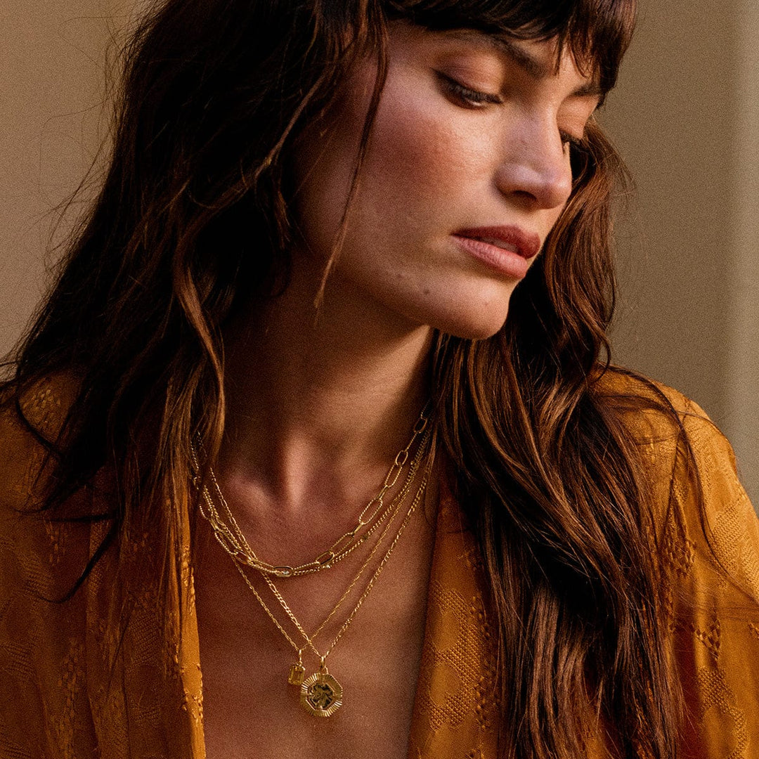 Dainty 18ct Gold Plate Birthstone Charm Necklace - Personalised Gemstone Jewellery Gift