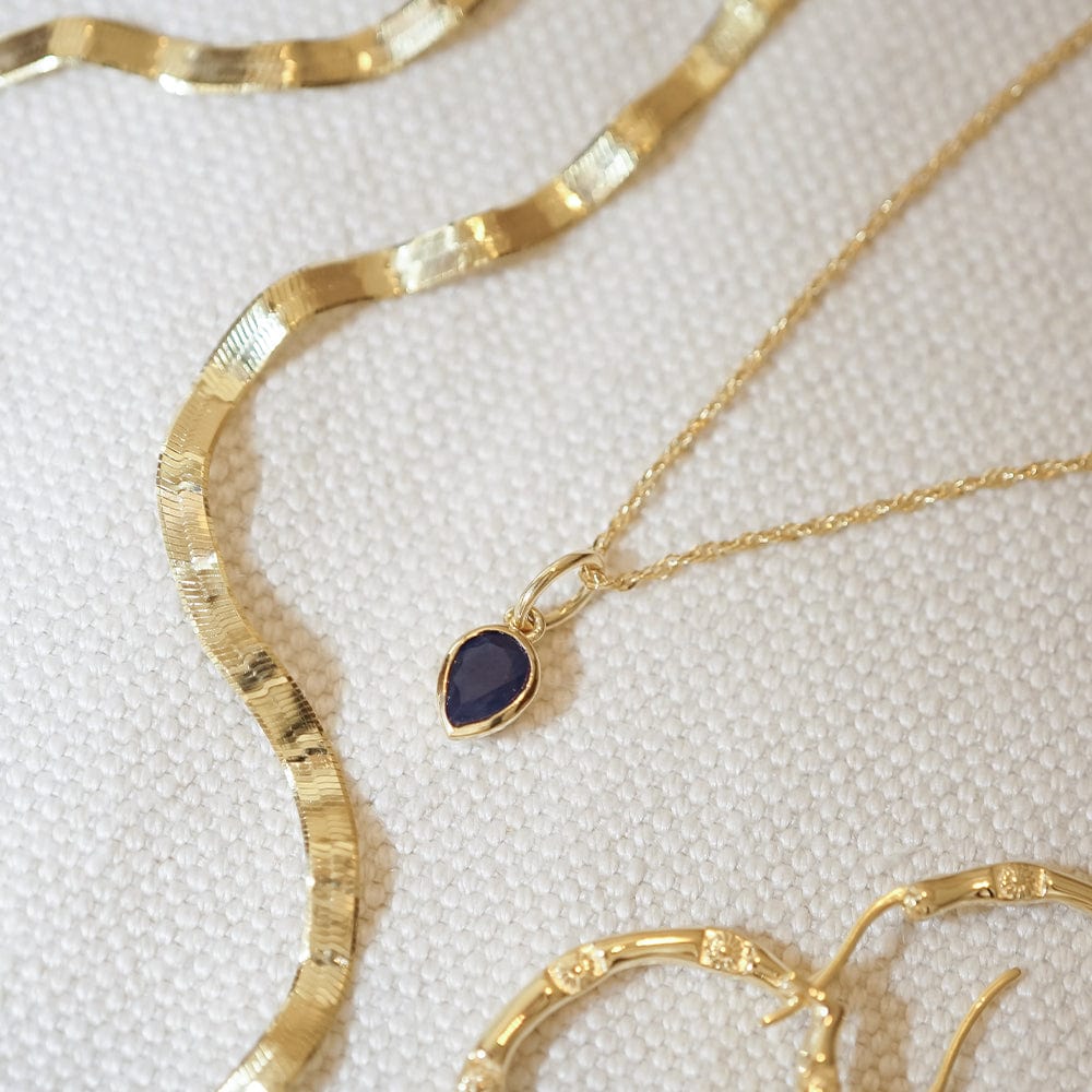 Dainty 18ct Gold Plate Birthstone Charm Necklace - Personalised Gemstone Jewellery Gift