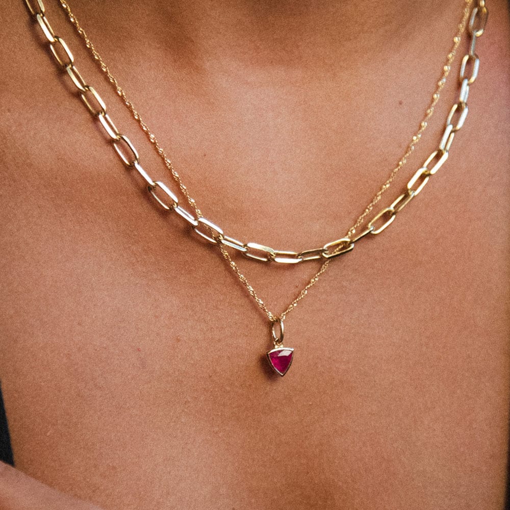 Dainty 18ct Gold Plate Birthstone Charm Necklace - Personalised Gemstone Jewellery Gift