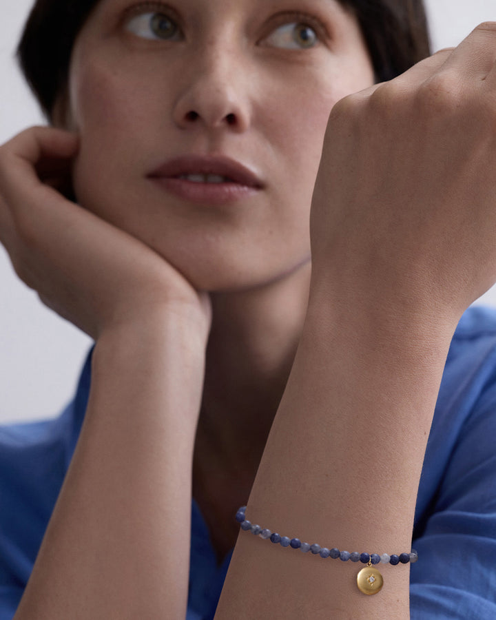 Astley Clarke Blue Aventurine Gold Biography Locket Bracelet