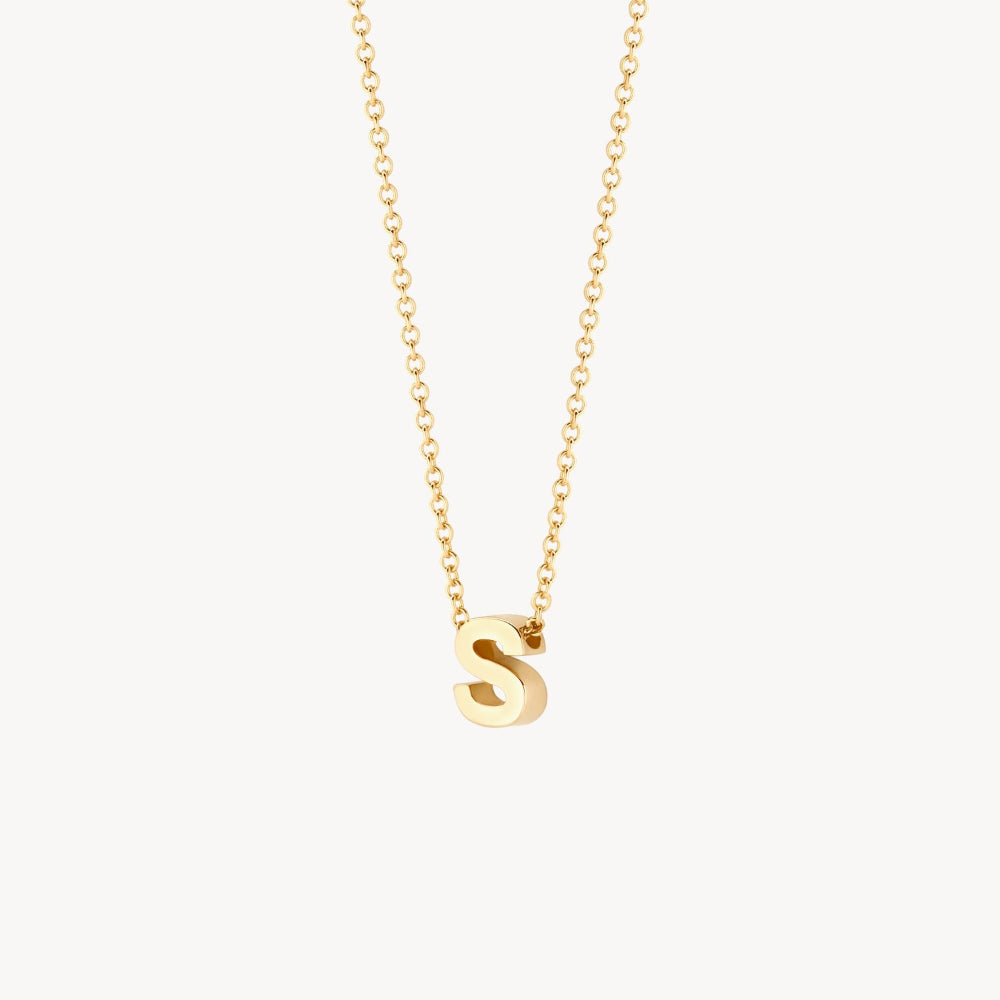 Blush 14ct Gold Letter S Pendant Image 3