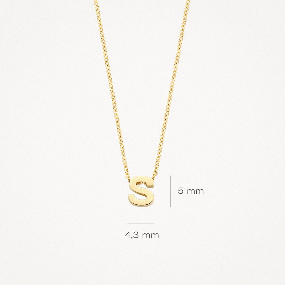 Blush 14ct Gold Letter S Pendant Image 5