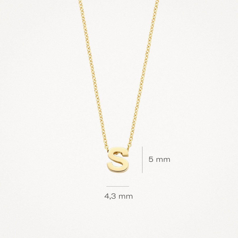 Blush 14ct Gold Letter S Pendant - MococoBlush6155YGO-SNecklaces