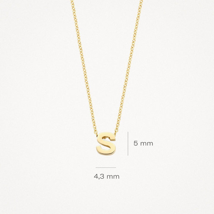 Blush 14ct Gold Letter S Pendant - MococoBlush6155YGO-SNecklaces