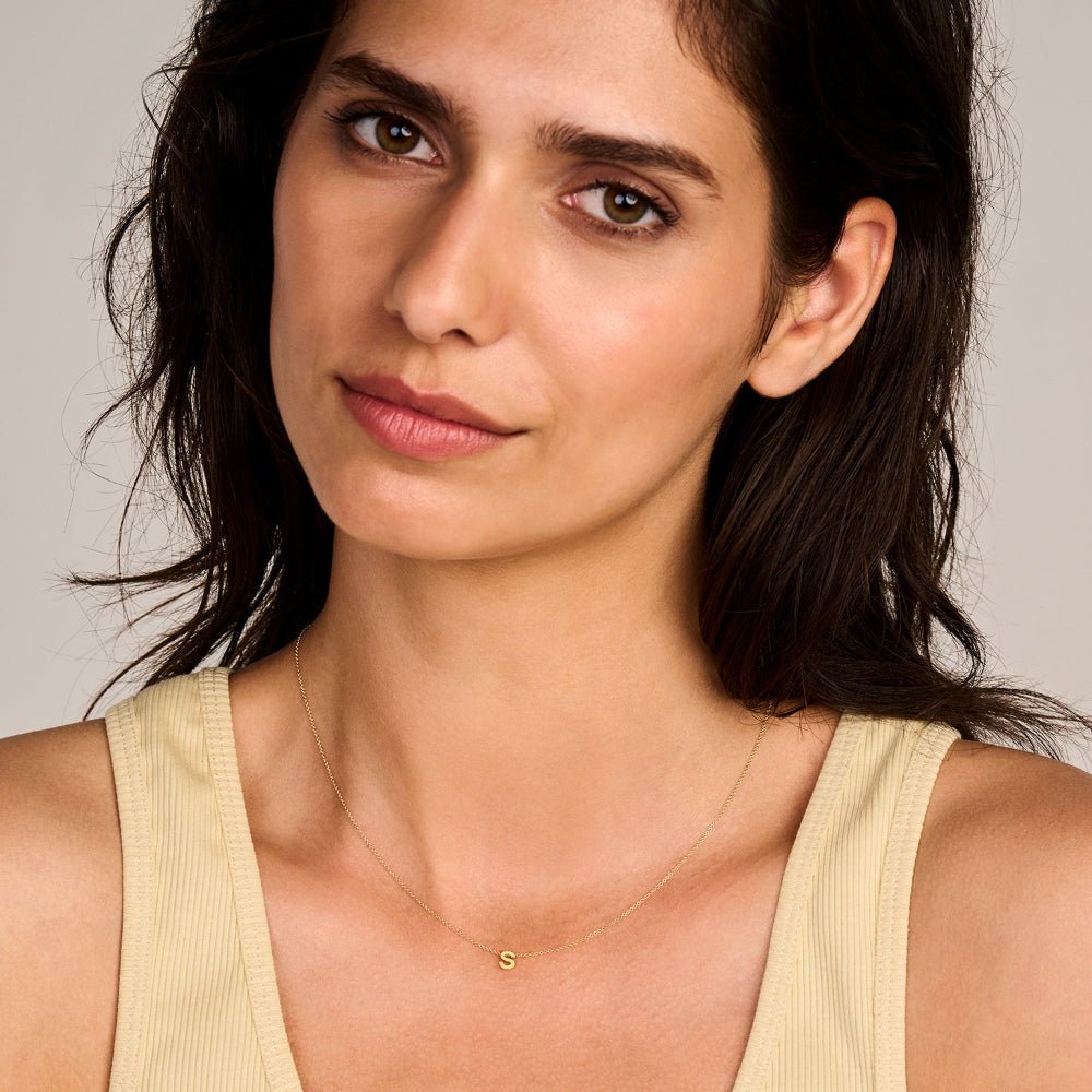 Blush 14ct Gold Letter S Pendant - MococoBlush6155YGO-SPendants