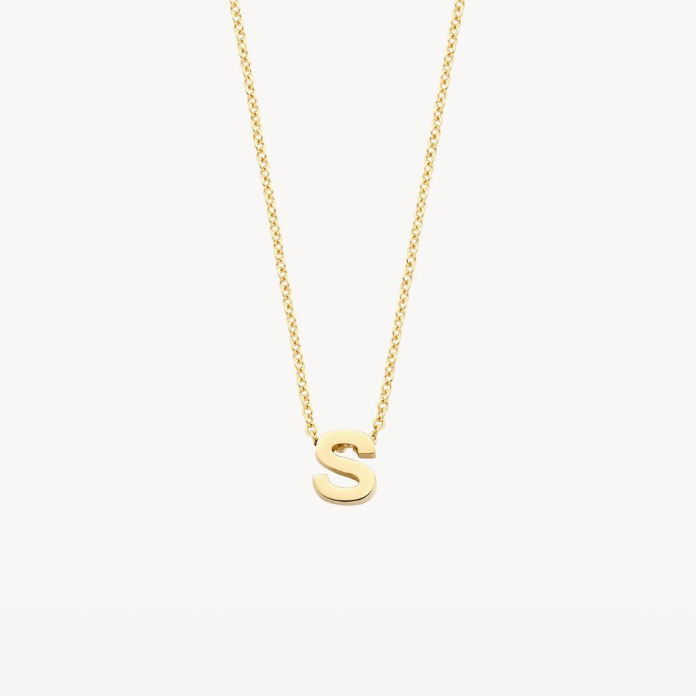 Blush 14ct Gold Letter S Pendant - MococoBlush6155YGO-SNecklaces