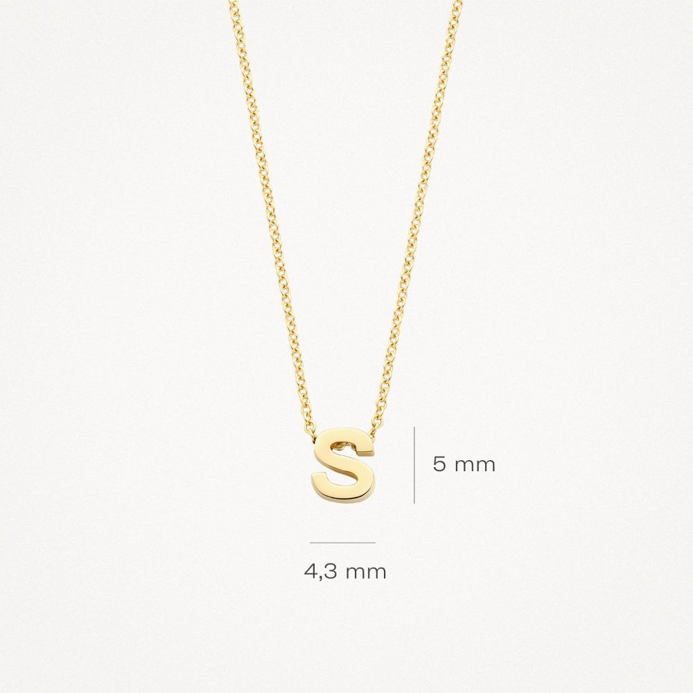 Blush 14ct Gold Letter S Pendant - MococoBlush6155YGO-SPendants
