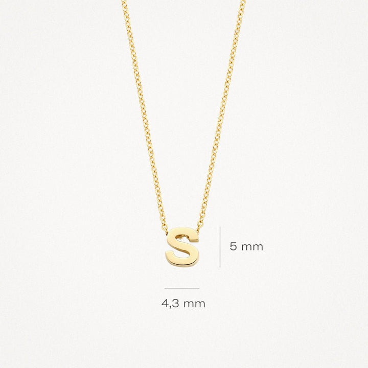 Blush 14ct Gold Letter S Pendant - MococoBlush6155YGO-SPendants