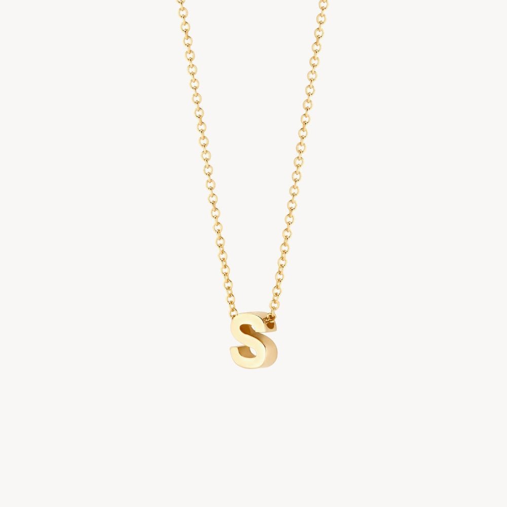 Blush 14ct Gold Letter S Pendant - MococoBlush6155YGO-SNecklaces