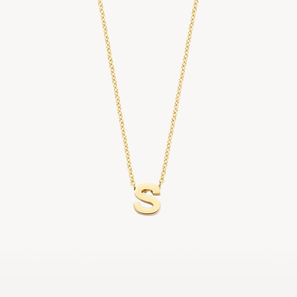 Blush 14ct Gold Letter S Pendant - MococoBlush6155YGO-SPendants