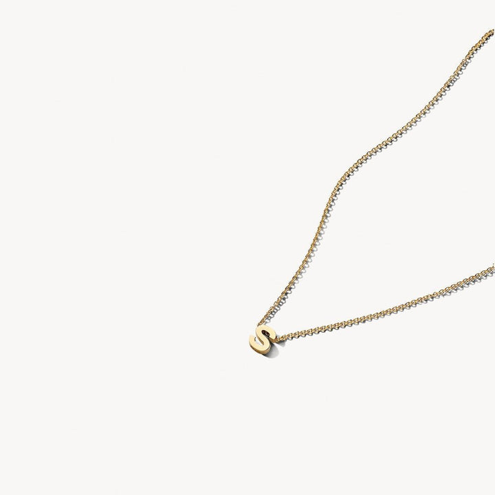 Blush 14ct Gold Letter S Pendant - MococoBlush6155YGO-SNecklaces