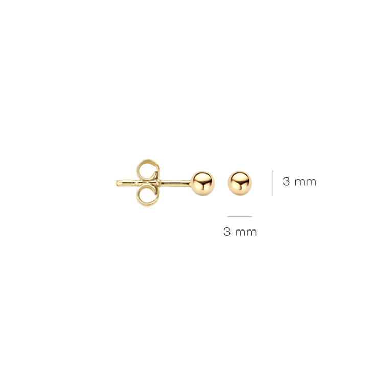 Blush 14ct Solid Gold Ball Stud Earrings - MococoBlush7120YGOEarrings
