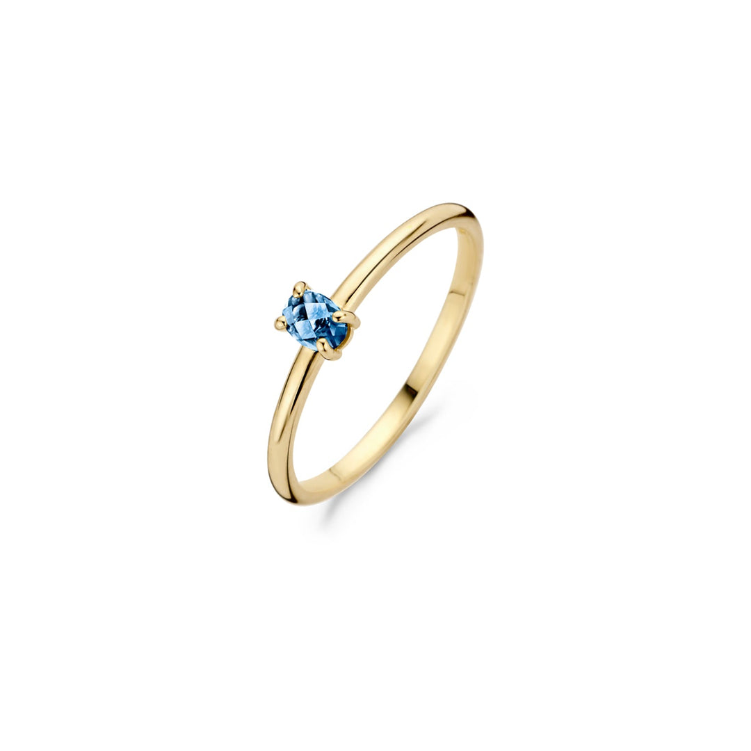 Blush 14ct Solid Gold Blue Topaz Ring - MococoBlush1204YLB/48/WEBRings