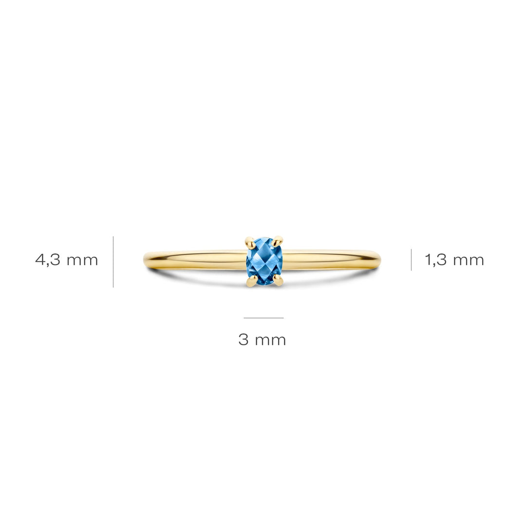 Blush 14ct Solid Gold Blue Topaz Ring - MococoBlush1204YLB/48/WEBRings