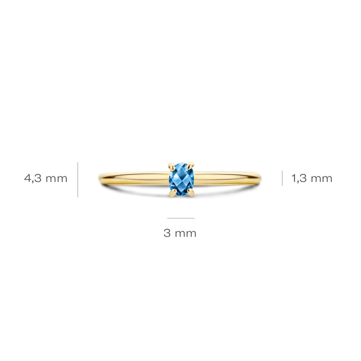 Blush 14ct Solid Gold Blue Topaz Ring - MococoBlush1204YLB/48/WEBRings