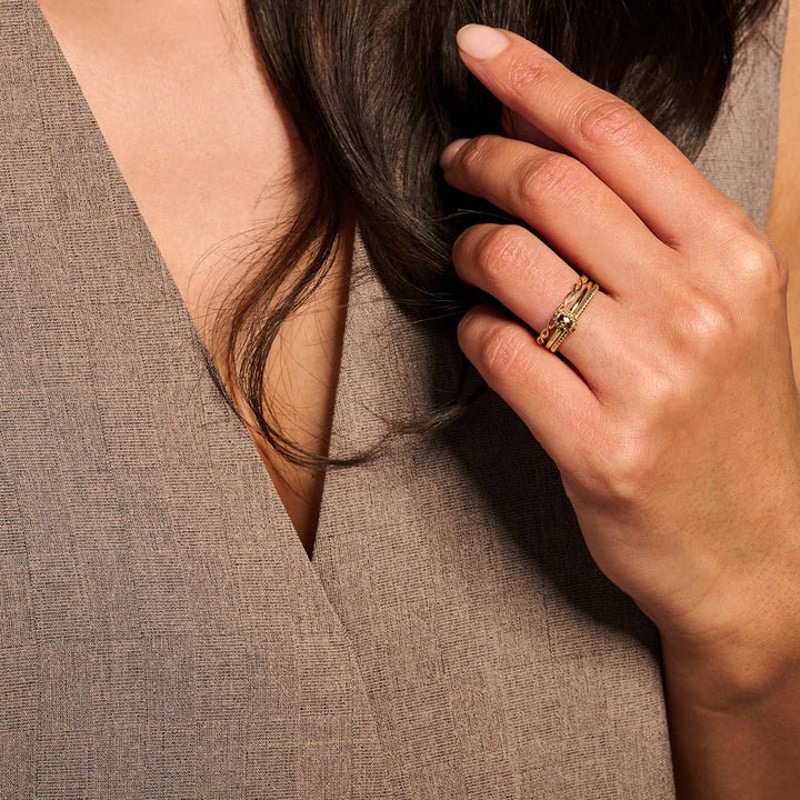 Blush 14ct Solid Gold Braided Ring - MococoBlush1220YGO/46/WEBRings