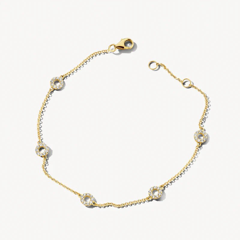 Blush 14ct Solid Gold Circle Zirconia Bracelet - MococoBlush2200YZIBracelets