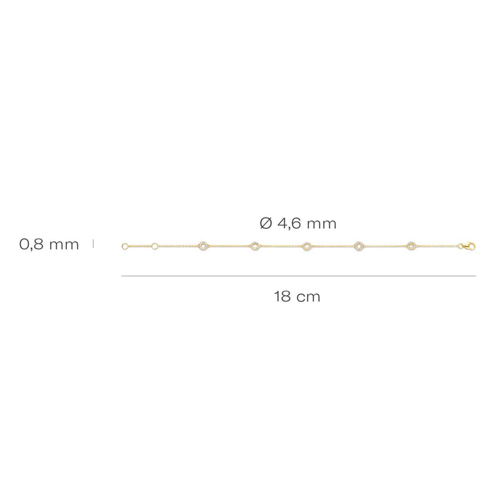 Blush 14ct Solid Gold Circle Zirconia Bracelet - MococoBlush2200YZIBracelets