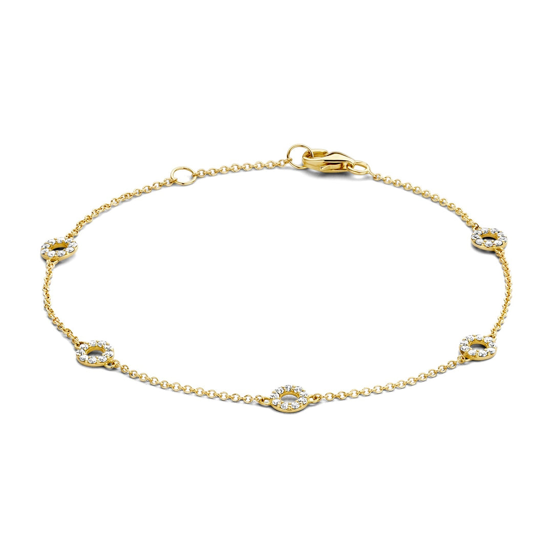 Blush 14ct Solid Gold Circle Zirconia Bracelet - MococoBlush2200YZIBracelets