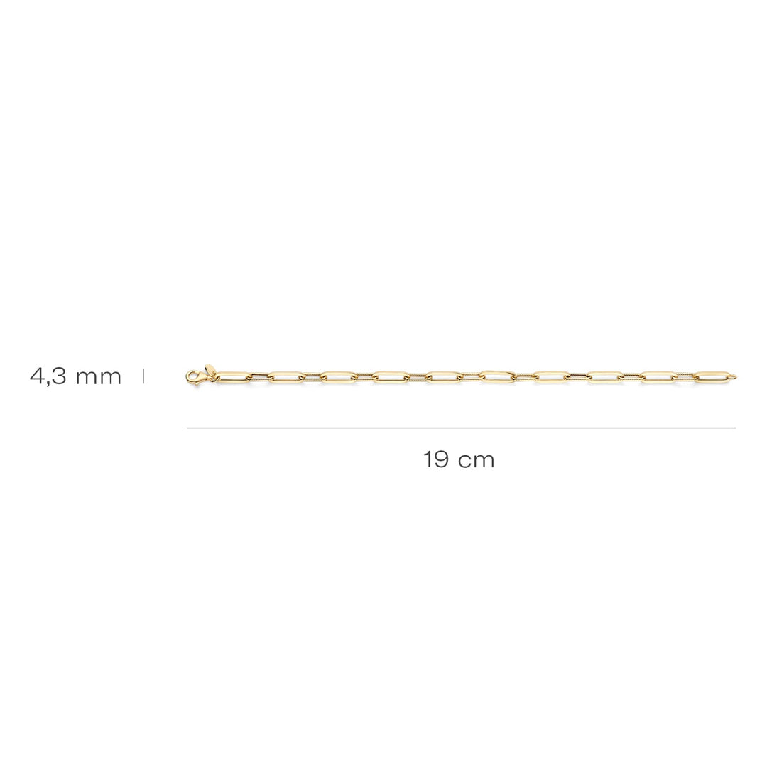 Blush 14ct Solid Gold Detailed Link Bracelet - MococoBlush2229YGO8720088131688Bracelets