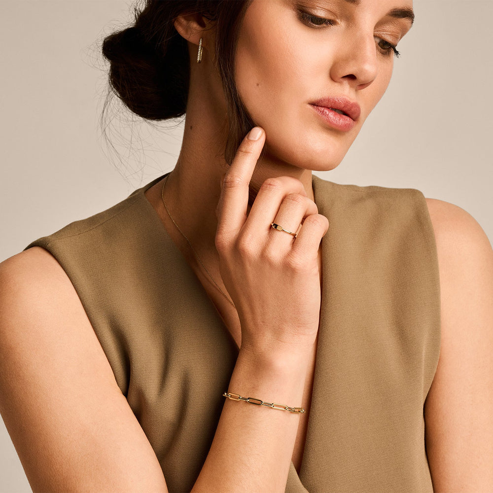 Blush 14ct Solid Gold Detailed Link Bracelet - MococoBlush2229YGO8720088131688Bracelets