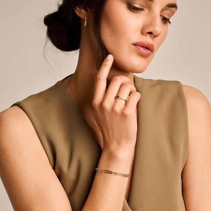 Blush 14ct Solid Gold Detailed Link Bracelet - MococoBlush2229YGO8720088131688Bracelets