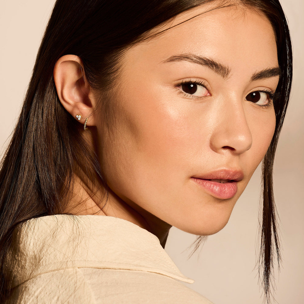 Blush 14ct Solid Gold Dotted Hoop Earrings - MococoBlush7264YGO8720053901872Earrings